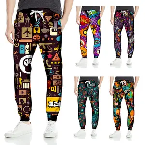 Fabricante Atacado Nova Moda Casual Calças Hip Hop Estilo Personalizado Impressão Digital Esportes Soltos Homens Moletom