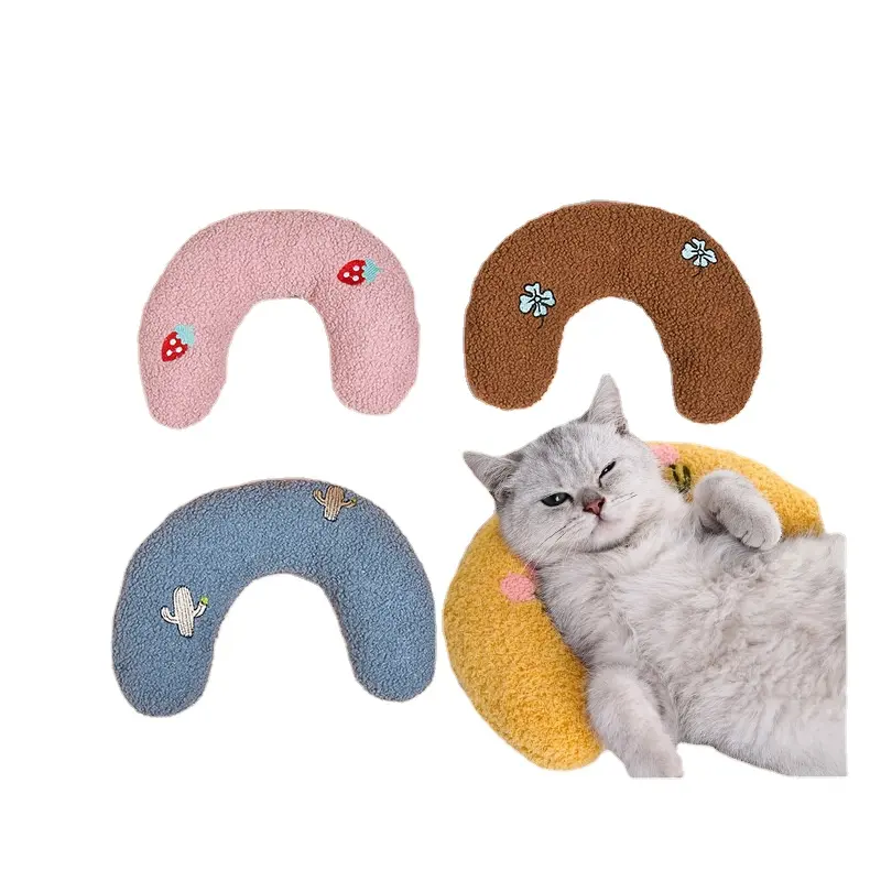 Travesseiro para gatos em forma de U, travesseiro de dormir em forma de U, novo brinquedo de proteção cervical para gatos, fornecido por fabricantes internacionais, novo produto de 2024
