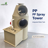 Tour de Lavage par Pulvérisation en PP pour Gaz Corrosifs, Épurateur Humide Intégré pour la Purification des Fumées Acides et Alcalines