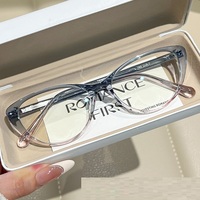 Lunettes de lecture unisexe œil de chat rétro, verres AC anti-lumière bleue, couleur assortie, monture ultra-légère couleur thé, effet amincissant pour tous les visages