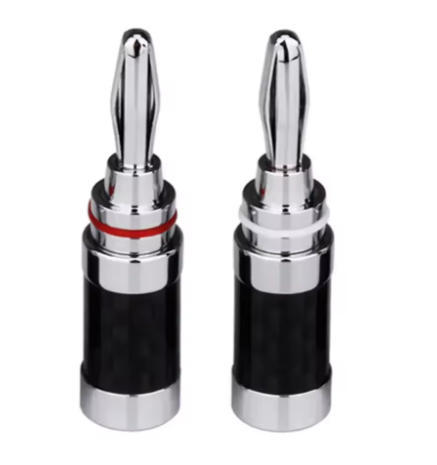 Carbon Fiber Rhodium Plated Banana Plugs AC Output Brand New Acoustics Terminals Audio Video Speaker Connectors