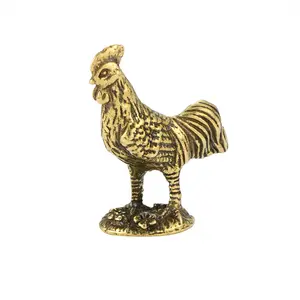 Brass rooster bronze ornaments study tea set ornaments 12 bronze crafts symbolizing animal rooster