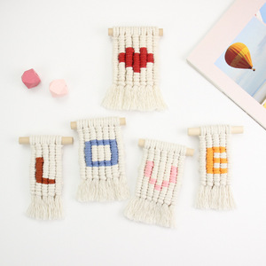 Kit de Macramé para Principiantes, Estilo Boho, Mini Colgante de Letra, Juego de Bricolaje con Cordón de Poliéster y Guía Paso a Paso, Accesorio para Coche y Bolso - Product Image 5