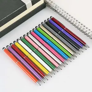 GemFully trends 2023 ideas Items Under 1 dollar 2 in 1 pen Multicolor Hotel Metal Slim Pen per promozioni