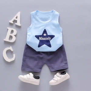 Tenues pour tout-petits, vêtements pour enfants, ensembles de pantalons en coton pour bébés garçons avec imprimé étoile de Chine - Product Image 2