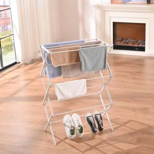 Séchoir à linge de haute qualité à trois niveaux, type sur pied, pliable, pour serviettes, vêtements, séchoir à linge, type sur pied - Product Image 2