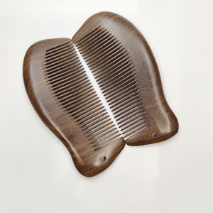 Peigne en bois de santal noir et or anti-statique en forme de dauphin, pour massage du cuir chevelu et des méridiens, portable, pour soins capillaires - Vente chaude - Product Image 4