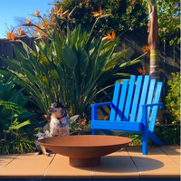 Brasero extérieur en acier Corten robuste pour bois, foyer de 60-200 cm pour jardin, camping, barbecue, chauffage