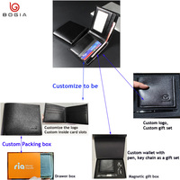 Dompet Lipat Pria Bogia Promotion Termurah, Kulit PU, Minimalis, Custom, Dompet Tipis untuk Kantong Depan