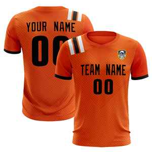 Maillots/ensembles de sport rayés orange personnalisés pour adultes - Product Image 1