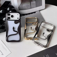 Nouvelle coque de téléphone portable tendance électroplaquée anti-chute ajourée en forme de serpent pour iPhone 18 17 16 15 Pro Max 15 14 13 12 11 Pro