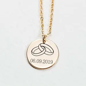 Stainless Steel Silver Gold Jewelry Blank Charm For Stamping/engraving Flat Round Plain Circle Disc Coin Blank Pendant Necklace