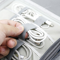 Sac de rangement pour câbles de données et écouteurs de voyage en tissu Oxford personnalisable avec compartiments multifonctionnels, sac numérique