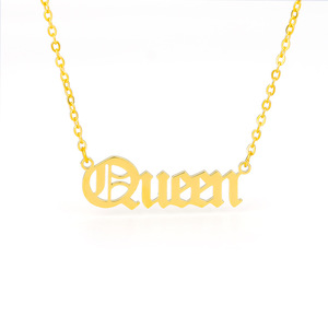 Go Party-collar de acero inoxidable chapado en oro de 18K con letras de lirio, collar con <span class=keywords><strong>nombre</strong></span> y letras de la Reina, el rey, mamá, Jessie - Product Image 2