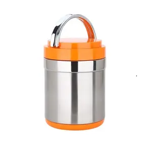 304不锈钢饭盒保温午餐汤碗罐子桶双壁食品烧瓶带手柄闪光容器