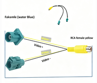 Adaptateur de câblage de caméra OEM pour voiture, connecteur FAKRA mâle/femelle, double RCA mâle, câble de rétrofit pour véhicule de 30 cm