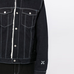 Chaqueta vaquera de moda para hombre, 100% algodón, Faux-shearling - Product Image 3