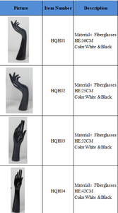 Venta al por mayor, anillo de fibra de vidrio, joyería, maniquí negro, mano de exhibición para la venta - Product Image 2