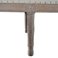 SG001 Style français Antique En Bois Fin De Lit Banc Rembourré Tissu Lin Daylit Bois Chaise Lounge Canapé-Lit