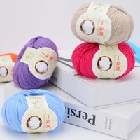 Hilo de Algodón 100% 50g 32S OE Hilado Antipilling Suave Teñido para Tejer a Ganchillo Suéteres, Gorros, Bufandas y Amigurumis para Bebés - 35 Colores