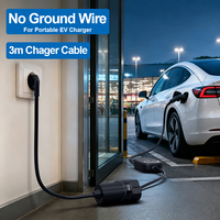 Adaptateur de mise à la terre pour VE, chargeur sans mise à la terre avec fonction de réservation de temps de charge, 16A 3.6kW, portable
