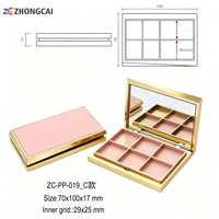 Nouvel emballage cosmétique pour fards à paupières et blush en plastique ABS écologique, boîtes à 2/5/6 compartiments séparés, logo personnalisable