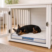 Hundeboxen-Liegematte mit gepolstertem Oberteil, rutschfester Unterseite und durchsichtigem Seitenfenster für große Heimboxen
