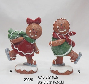 Noël Gingerbread Man Figurines Résine <span class=keywords><strong>Village</strong></span> De Noël Gingerbread Man Ornement Europe Figurine Personnalisée Figurine Polyresin - Product Image 3