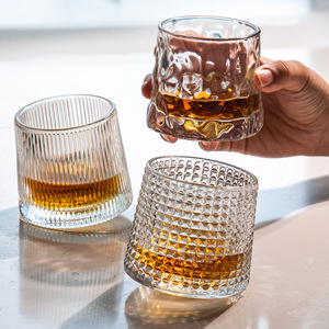 Mismo estilo, técnica tallada, barra de cristal gruesa para el hogar, copa de <span class=keywords><strong>whisky</strong></span>, copa de vino giratoria para cóctel, copa de bebida fría - Product Image 4