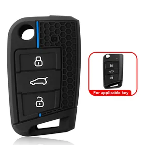 <span class=keywords><strong>Coque</strong></span> de <span class=keywords><strong>clé</strong></span> en silicone à 3 boutons pour VW Polo Golf 7, Skoda Octavia Kodiaq Karoq, <span class=keywords><strong>SEAT</strong></span> Ateca <span class=keywords><strong>Leon</strong></span>, 2016-2018 - Product Image 3
