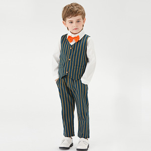 Nuevo conjunto de ropa de moda para niños de otoño, 3 piezas, camisas europeas de 1 a 3 años, vestido de <span class=keywords><strong>boda</strong></span> para bebés, trajes para niños - Product Image 4