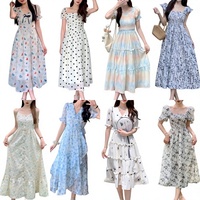Robe Courte Femme à Bretelles Fines Imprimé Floral Taille Haute Coupe Trapèze pour Vacances d'Été et Plage – Plusieurs Motifs Disponibles