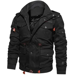 Manteau en peau de mouton imperméable pour hommes avec revers épais Style occidental Vestes en cuir de motard de travail en coton