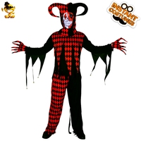 Costume de Clown maléfique pour hommes, déguisement d'halloween, de spectacle de scène, effrayant, Cosplay, Clown maléfique