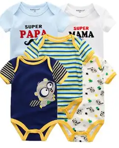 2021 Baby Rompers 5-pack infantil Jumpsuit Boy&girls clothes Summer High quality Striped newborn ropa Clothing Costu