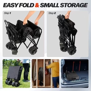 Chariot de camping d'extérieur pliable et robuste avec couleurs personnalisables pour le camping, les pique-niques, la plage, les courses et les voyages - Product Image 5