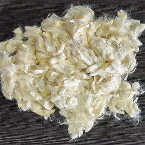 เส้นใยไหมทัสซาห์100% สีขาว38-40มม. สำหรับการปั่นด้ายไหมโรงงานจีน - Product Image 4