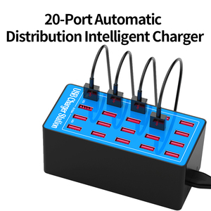 แท่นชาร์จ USB 20 พอร์ต 100W สำหรับตั้งโต๊ะ รองรับ QC2.0 5V/2.4A กระแสไฟ <span class=keywords><strong>2A</strong></span> สำหรับชาร์จหูฟัง วัสดุ ABS - Product Image 6