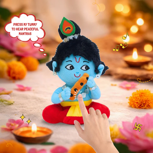 Muñeco de Peluche Pequeño de Krishna de 22 cm con Sonido de Mantra, Hilo para Colgar y Tela Suave No Tóxica para Niños de 2 a 4 Años - Product Image 5