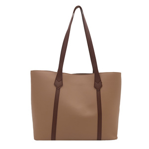 Sac fourre-tout rétro simple à bandoulière grande capacité couleur unie style coréen pour femme, nouvelle collection automne 2025 - Product Image 5