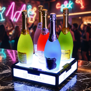 Support de présentation de vin carré en acrylique LED ONE, directement du fabricant, 30x30x8cm, capacité 10L, design contemporain, écologique - Product Image 1