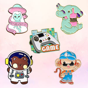 Insignias y pines promocionales de metal esmaltado personalizados, ecológicos, plateados, con logotipo personalizado, servicio OEM/ODM, gran venta. - Product Image 1