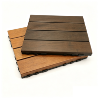 En stock, vente en gros de dalles de terrasse carrées en bambou, imperméables, anti-corrosion, à emboîtement, pour balcon, patio, jardin