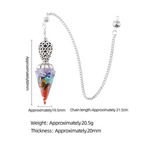 Pendentif en pierre semi-précieuse en quartz naturel poli, sculpté rétro, en forme de cône hexagonal, énergie de guérison, vente en gros