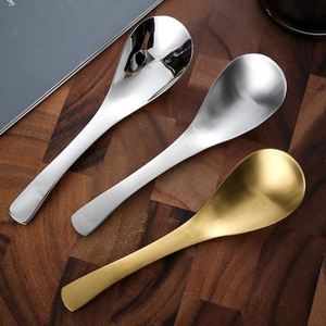 Cuchara de Acero Inoxidable 304 Reforzada, Cuchara para Sopa con Base Redonda Dorada, Cuchara para Comer en el Hogar para Niños y Adultos - Product Image 3