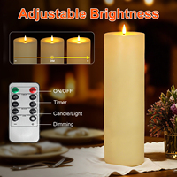 Lampu Lilin Tanpa Api Isi Ulang untuk Luar Ruangan Tahan Air IP44 Warna Putih Gading dengan Remote Control dan Baterai untuk Beranda, Taman, Teras.