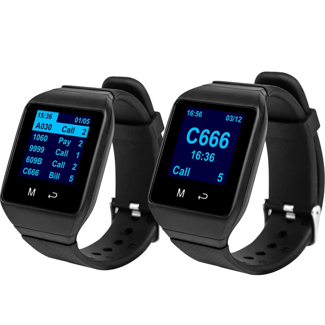 New Arrival Wireless Calling System Wrist Watch Pager Receiver Wireless Waiter Watch System for Restaurant