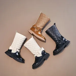 Nuovi <span class=keywords><strong>Stivali</strong></span> Lunghi da Principessa per Bambine in Pelle e Rete, Autunno Inverno, con Fiocco, Suola Spessa Antiscivolo, <span class=keywords><strong>Stivali</strong></span> alla Moda - Product Image 3