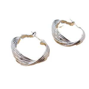 เครื่องประดับสแตนเลสหลายชั้นต่างหูโลหะเนื้อต่างหูผู้หญิงเฉพาะในช่องลมเย็น18K ต่างหูเหล็กไทเทเนียมทอง - Product Image 5