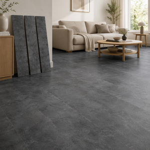 <span class=keywords><strong>Suelo</strong></span> SPC de Piedra Plástica con Textura de Microcemento, Sistema de Clic, Impermeable, Antideslizante, Resistente al Desgaste, para Interiores, 4mm de Grosor, para Dormitorio - Product Image 6